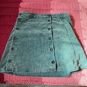 turquoise button up skirt: